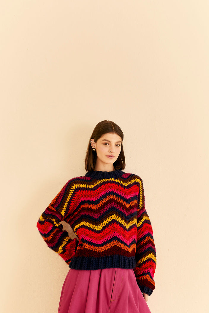 Crochet High Neck Sweater