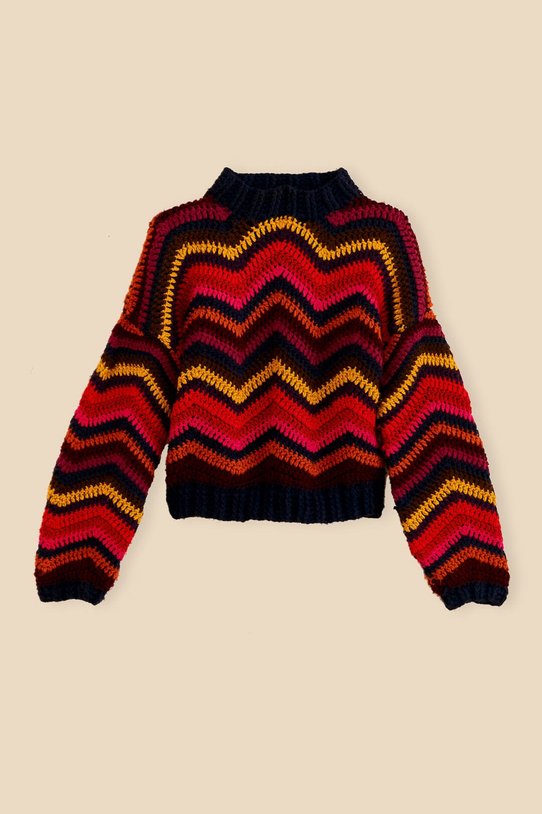 Crochet High Neck Sweater