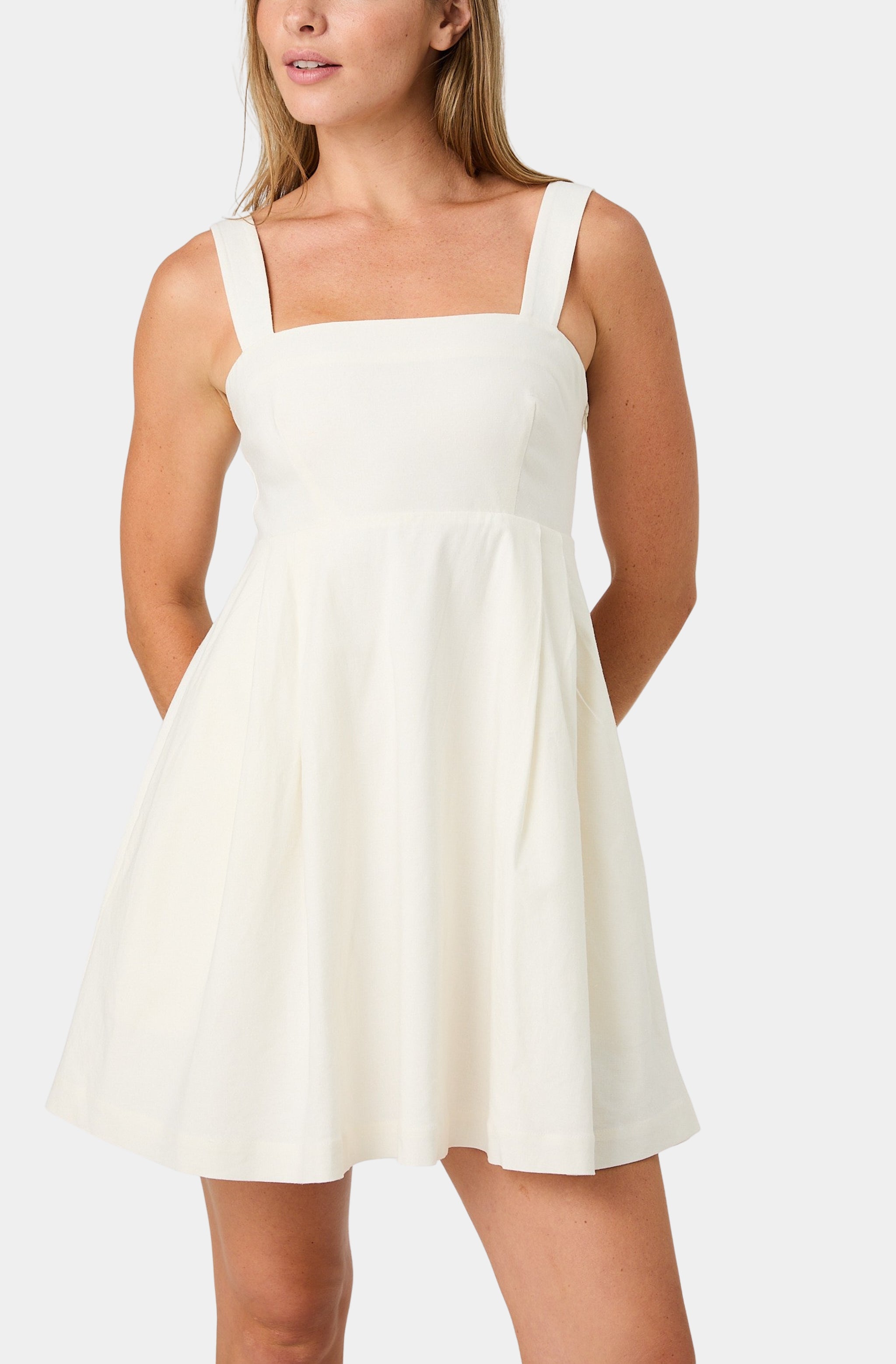 Aspen Linen Babydoll Mini Dress