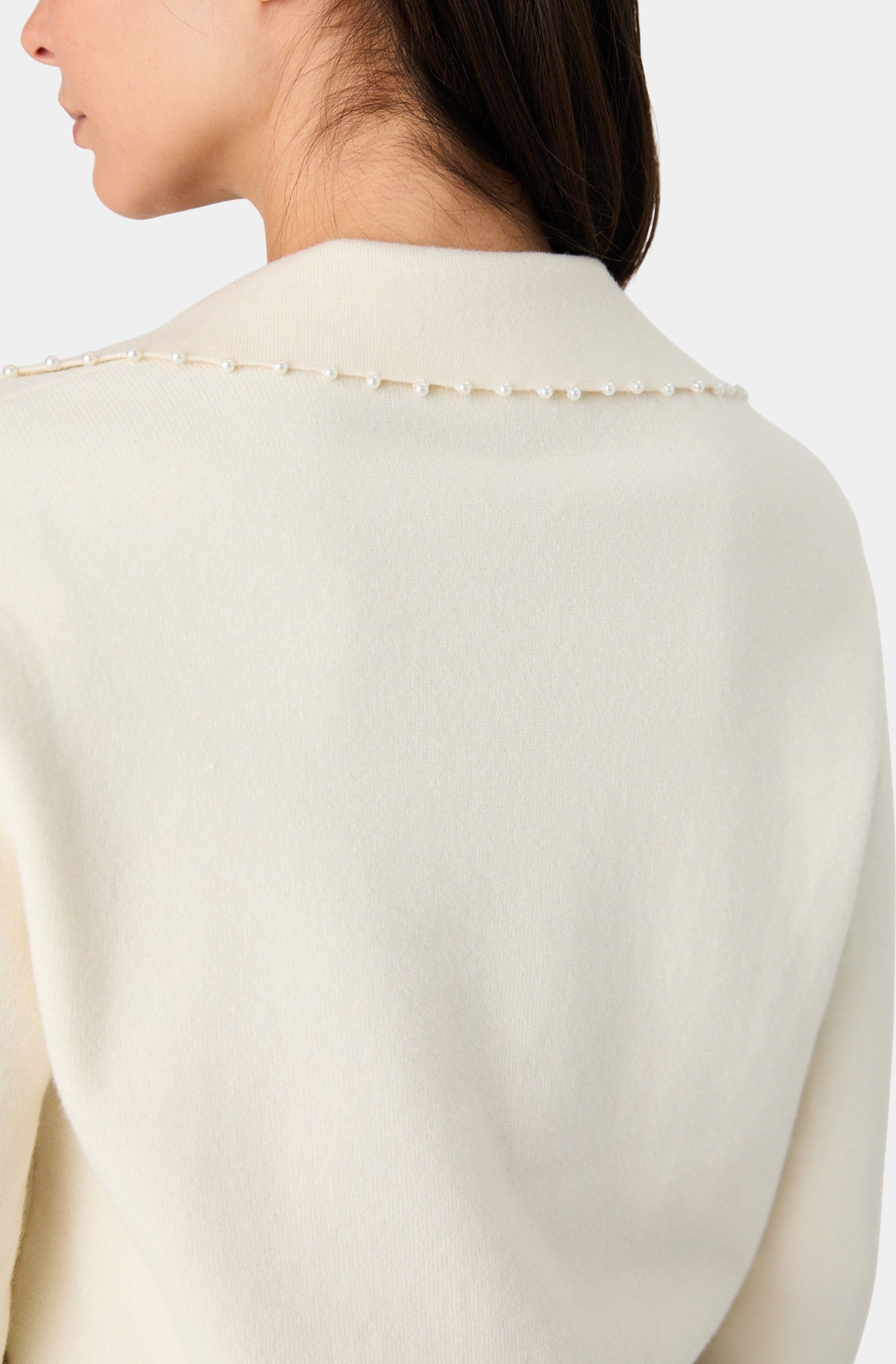 Sloane Knit Pearl V-Neck Sweater