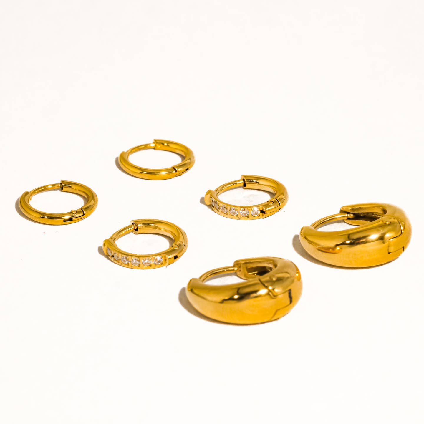Rayon Glam Hoop Earring Set
