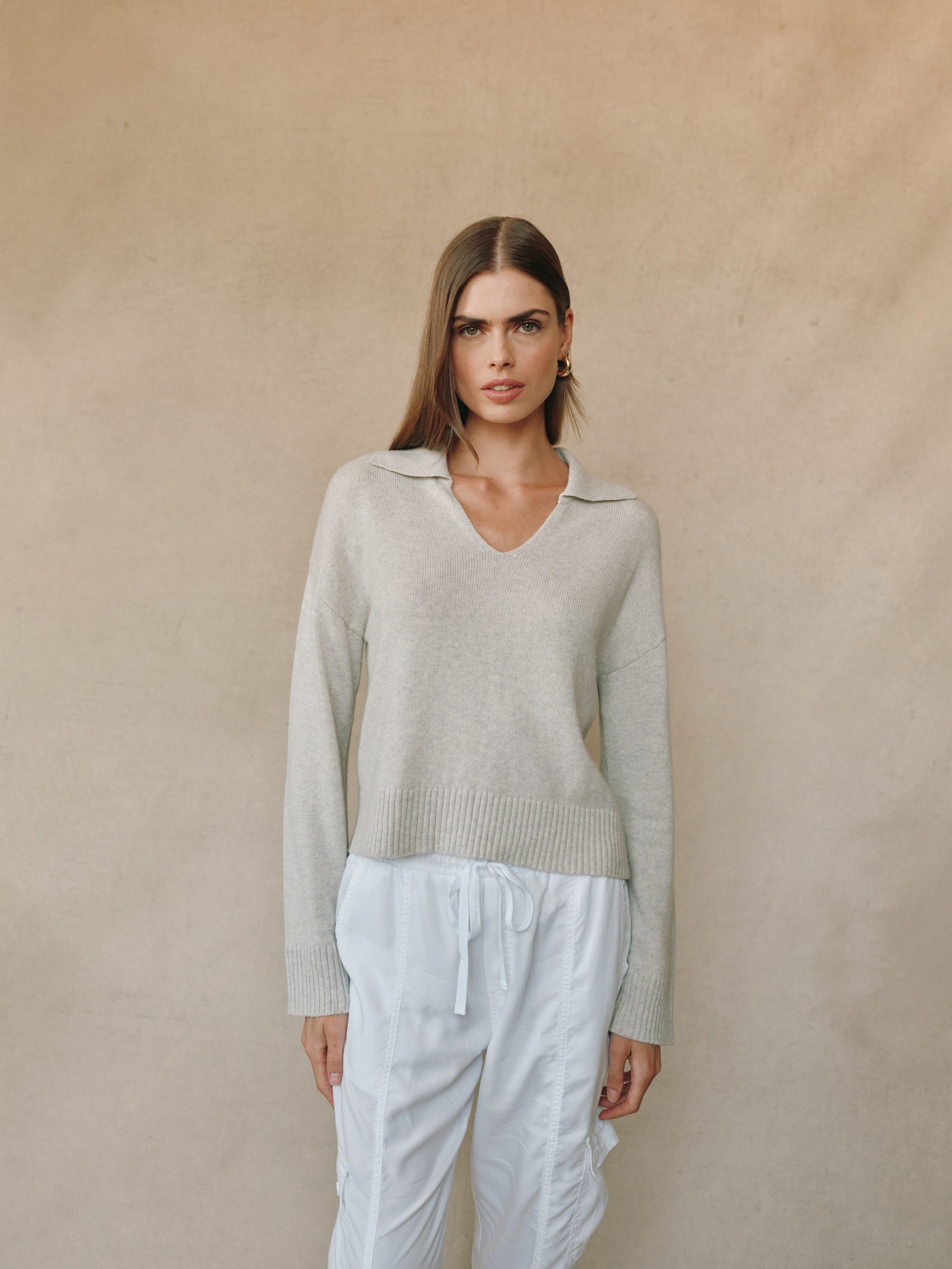 Pullover Sweater with Collar