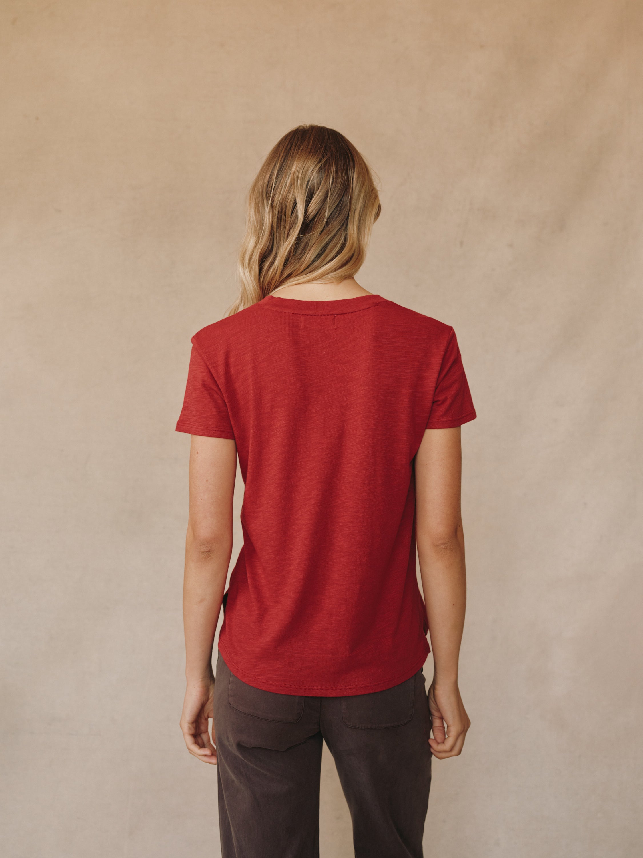 Side Slit V-Neck Tee