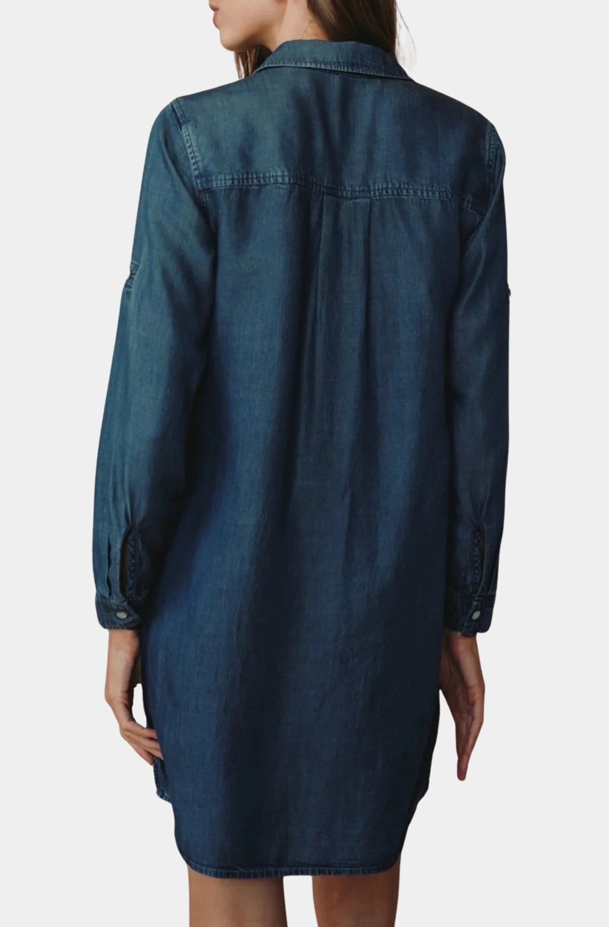 Long Sleeve A-Line Shirt Dress
