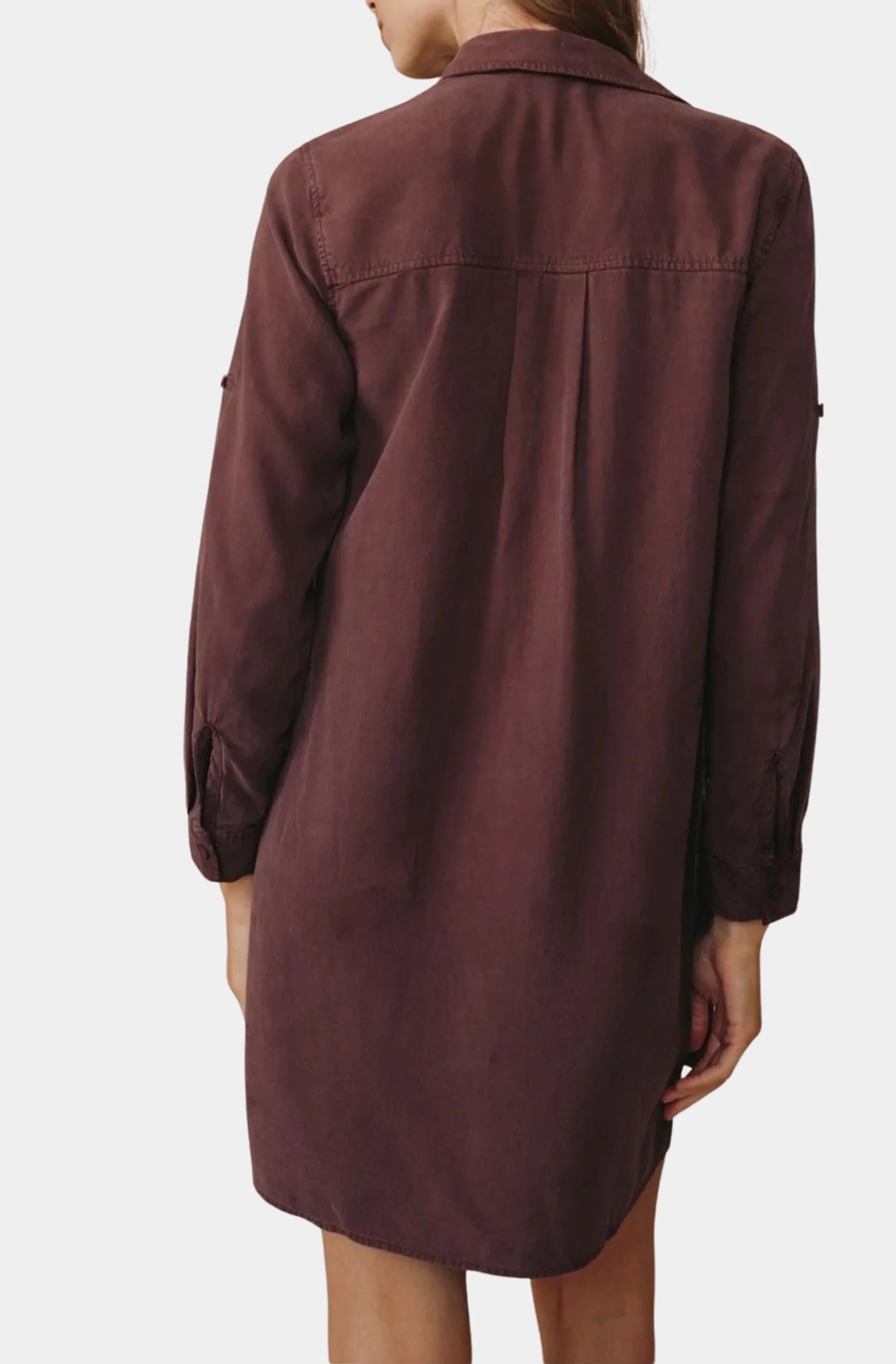 Long Sleeve A-Line Shirt Dress