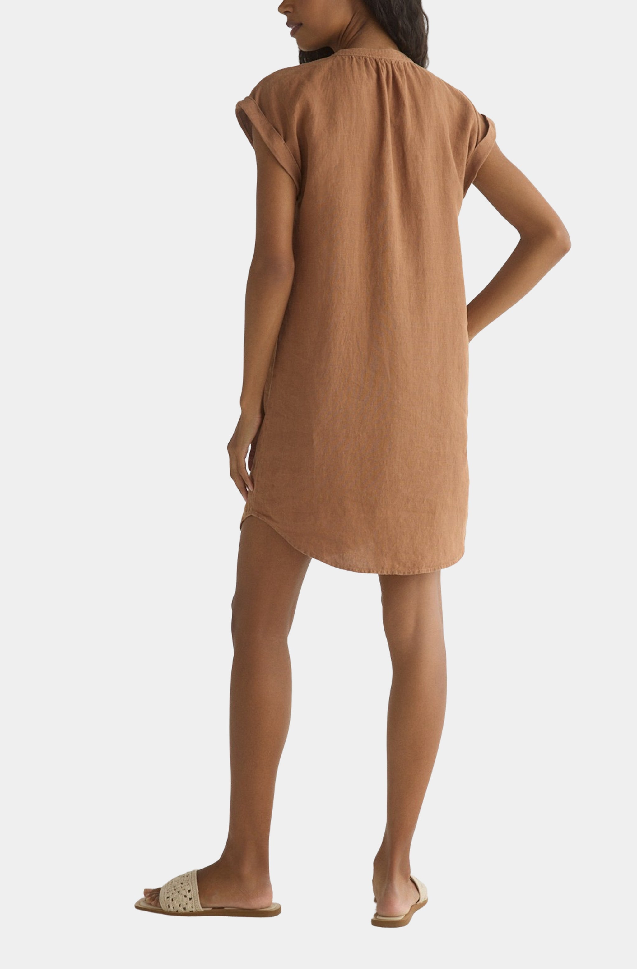Cap Sleeve Henley Dress