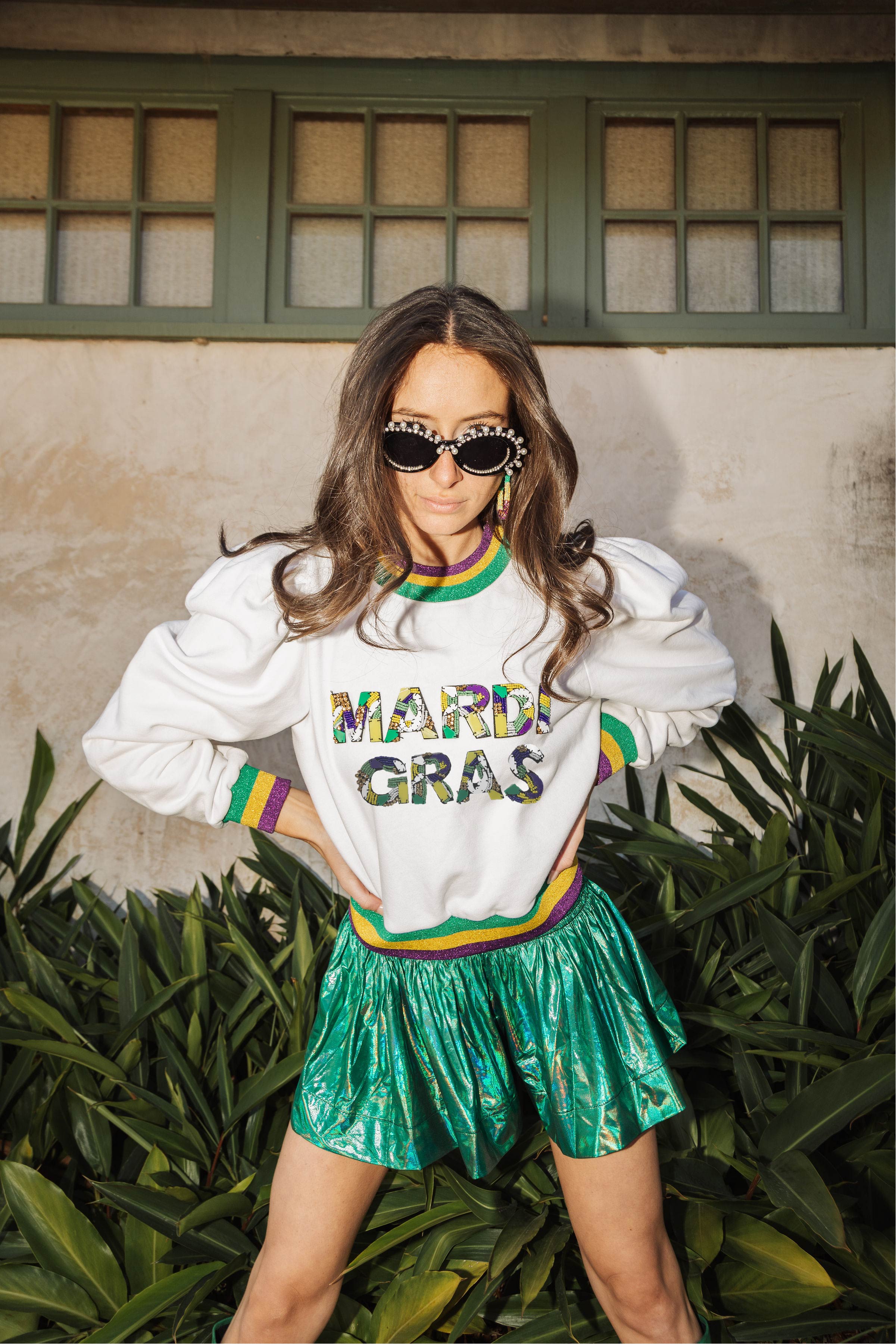 Mardi Gras Poof Sweatshirt