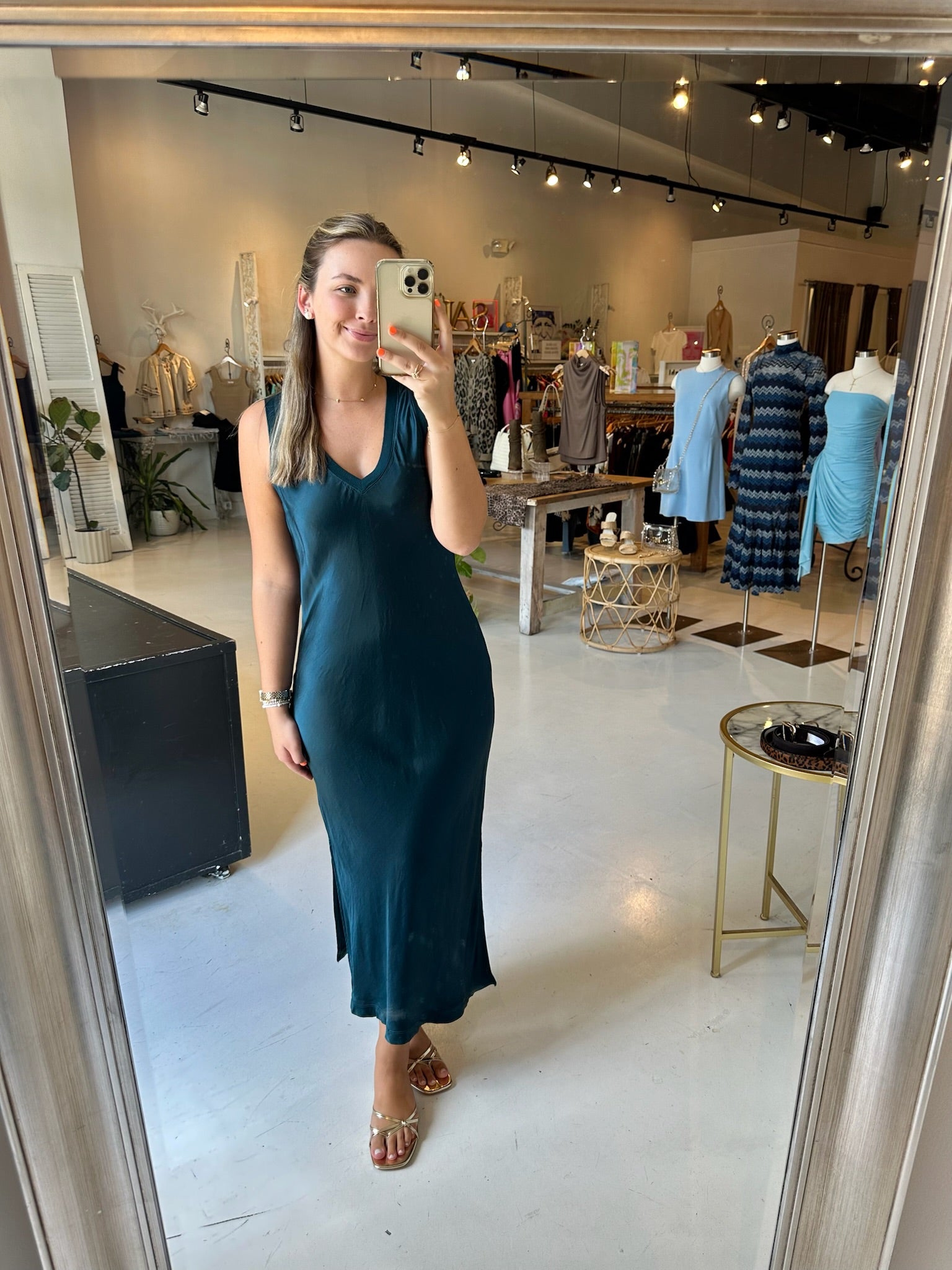 Randi Satin Midi Dress