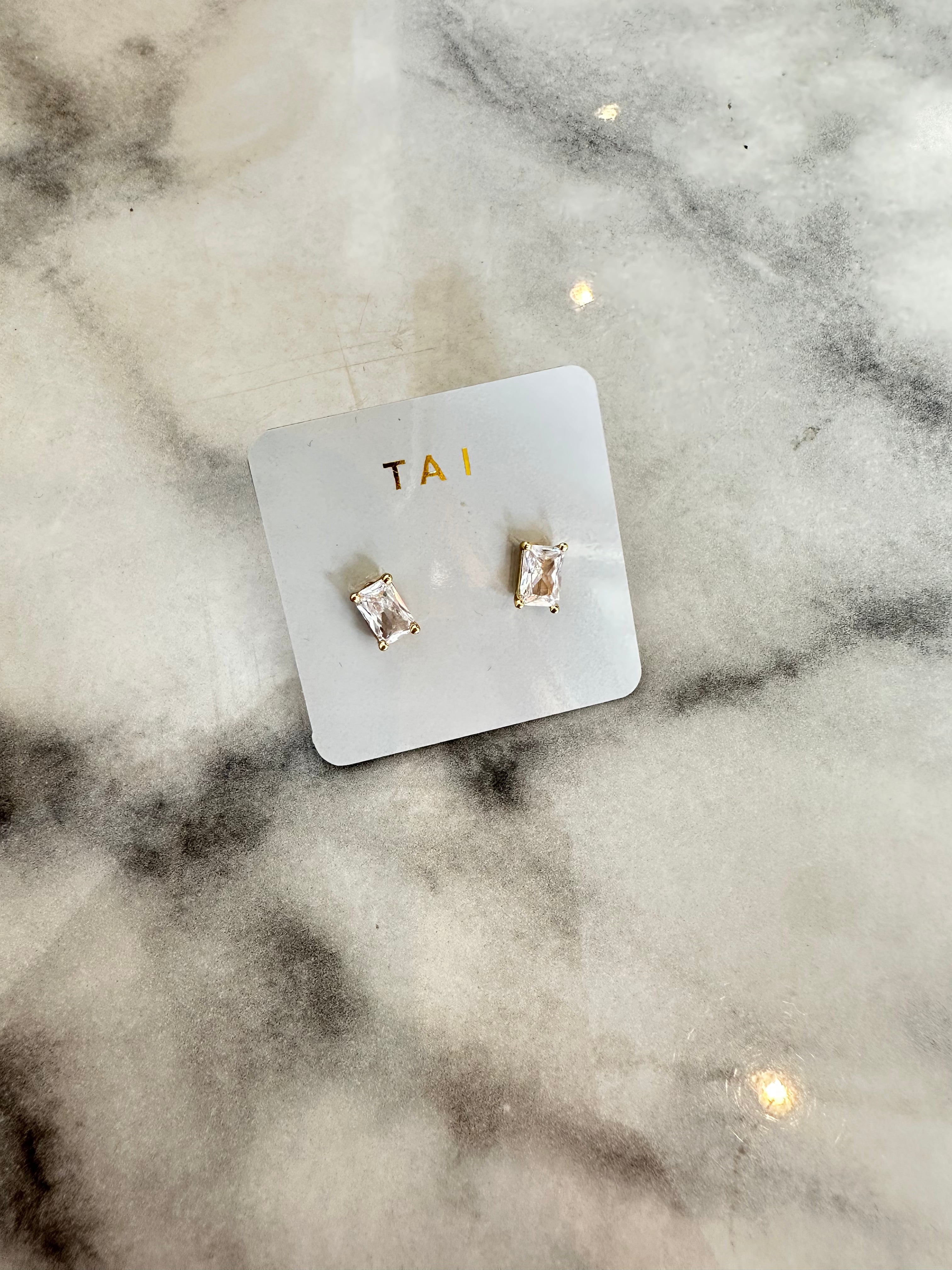 Baguette CZ Studs