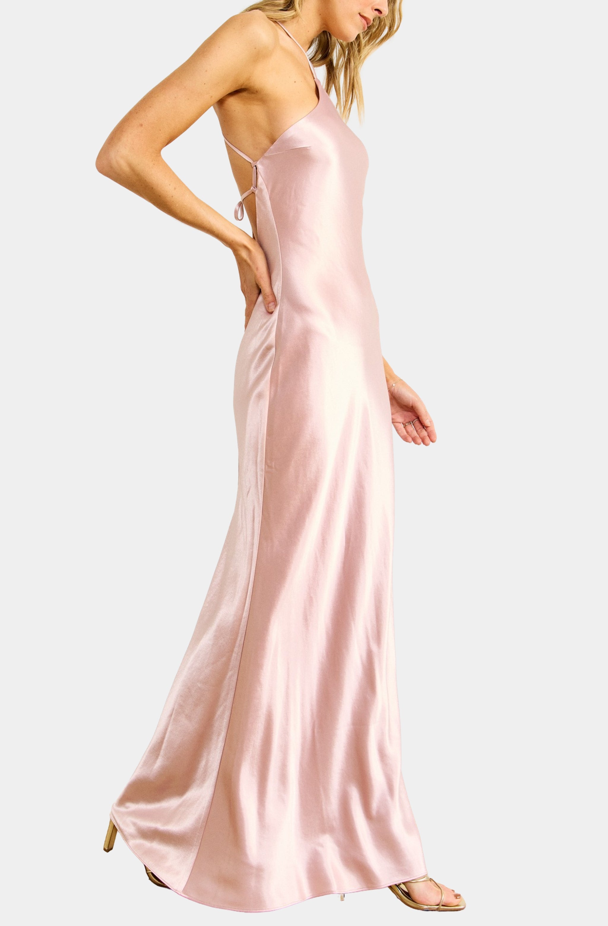 Alisa Satin Maxi Dress