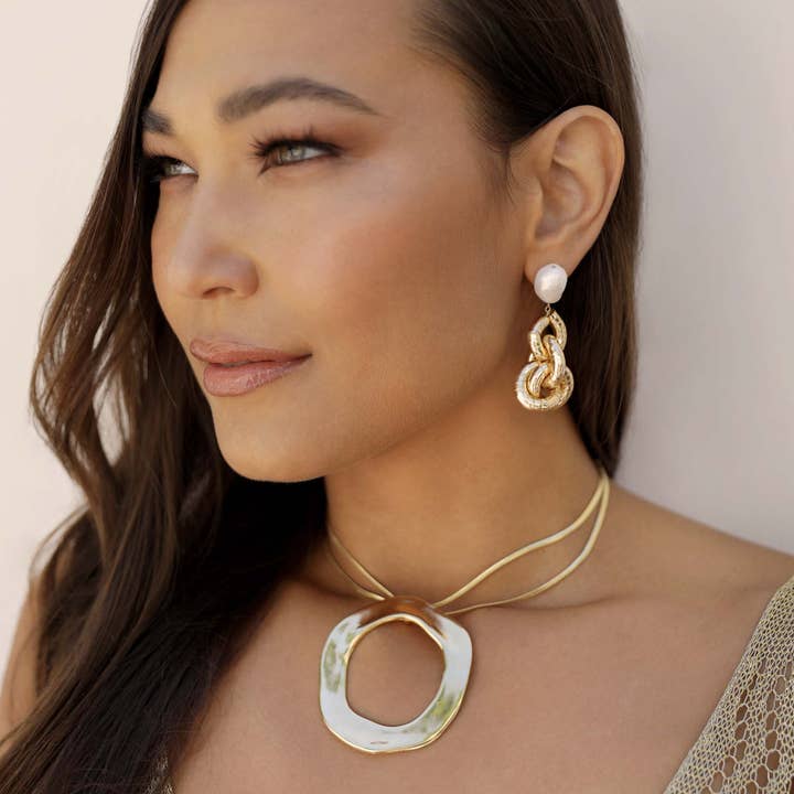 Open Circle Statement Necklace