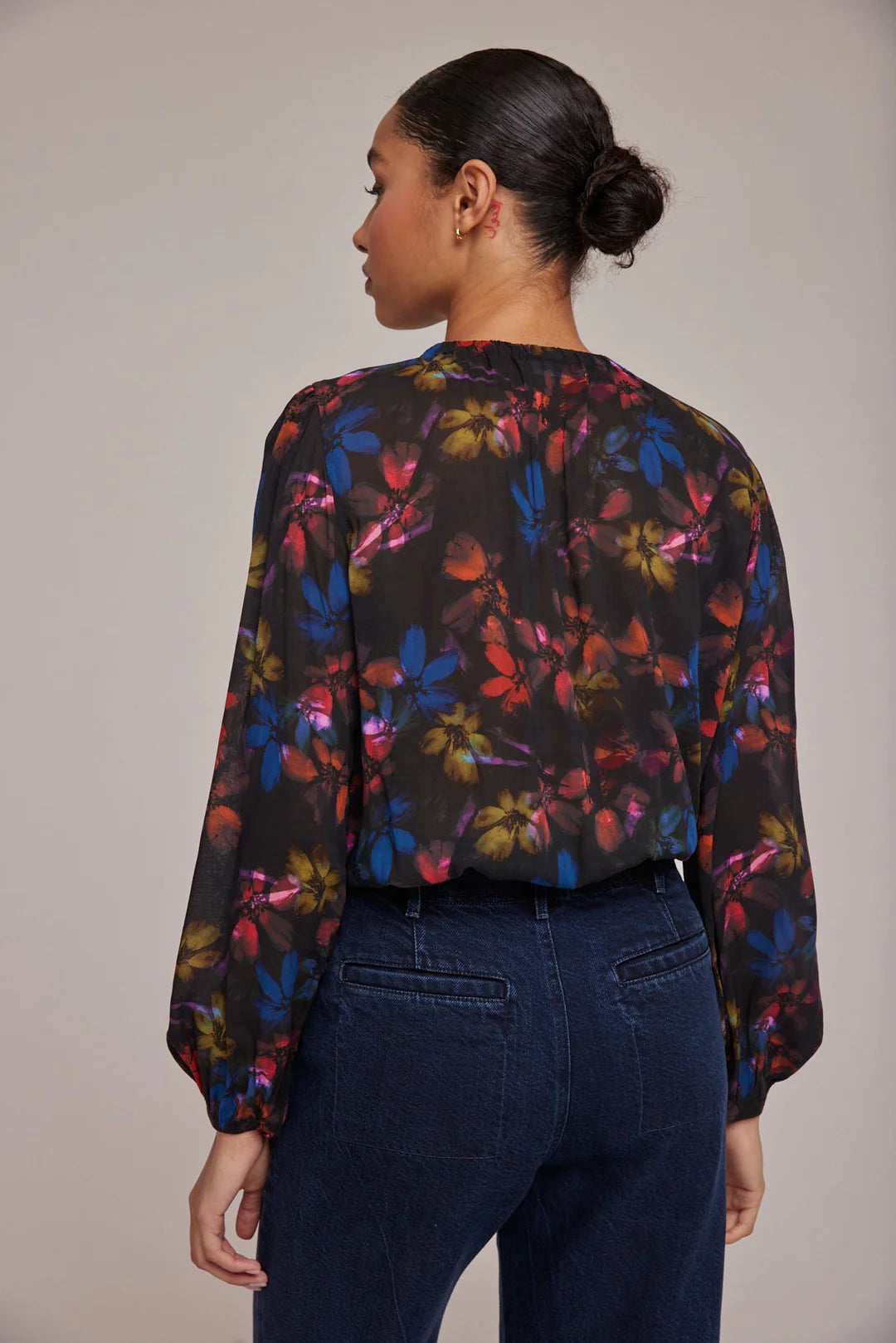 Evening Garden Elastic Shirred Top