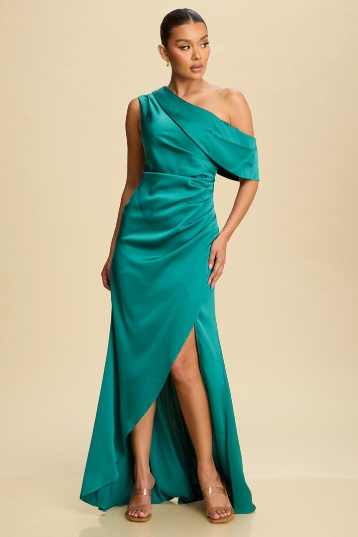 Satin Off Shoulder Maxi Black / M Satin Off Shoulder Maxi Black / M