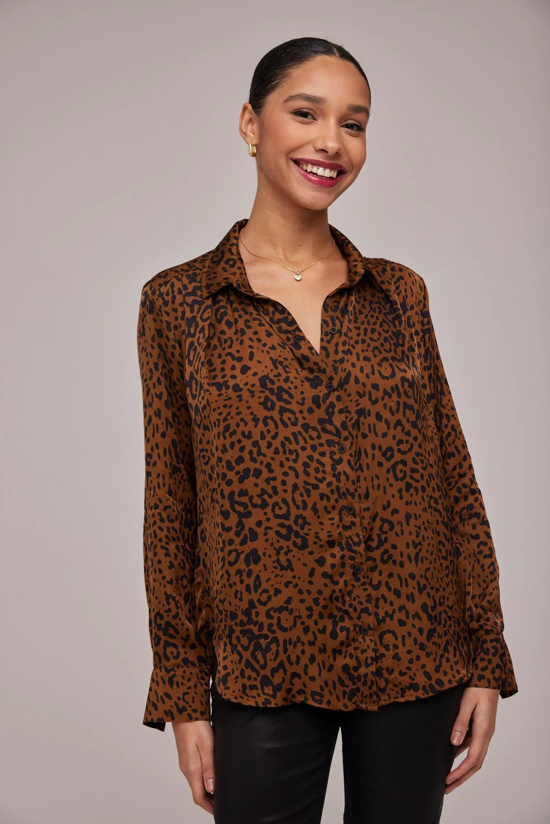 Pleated Button Down Shirt
