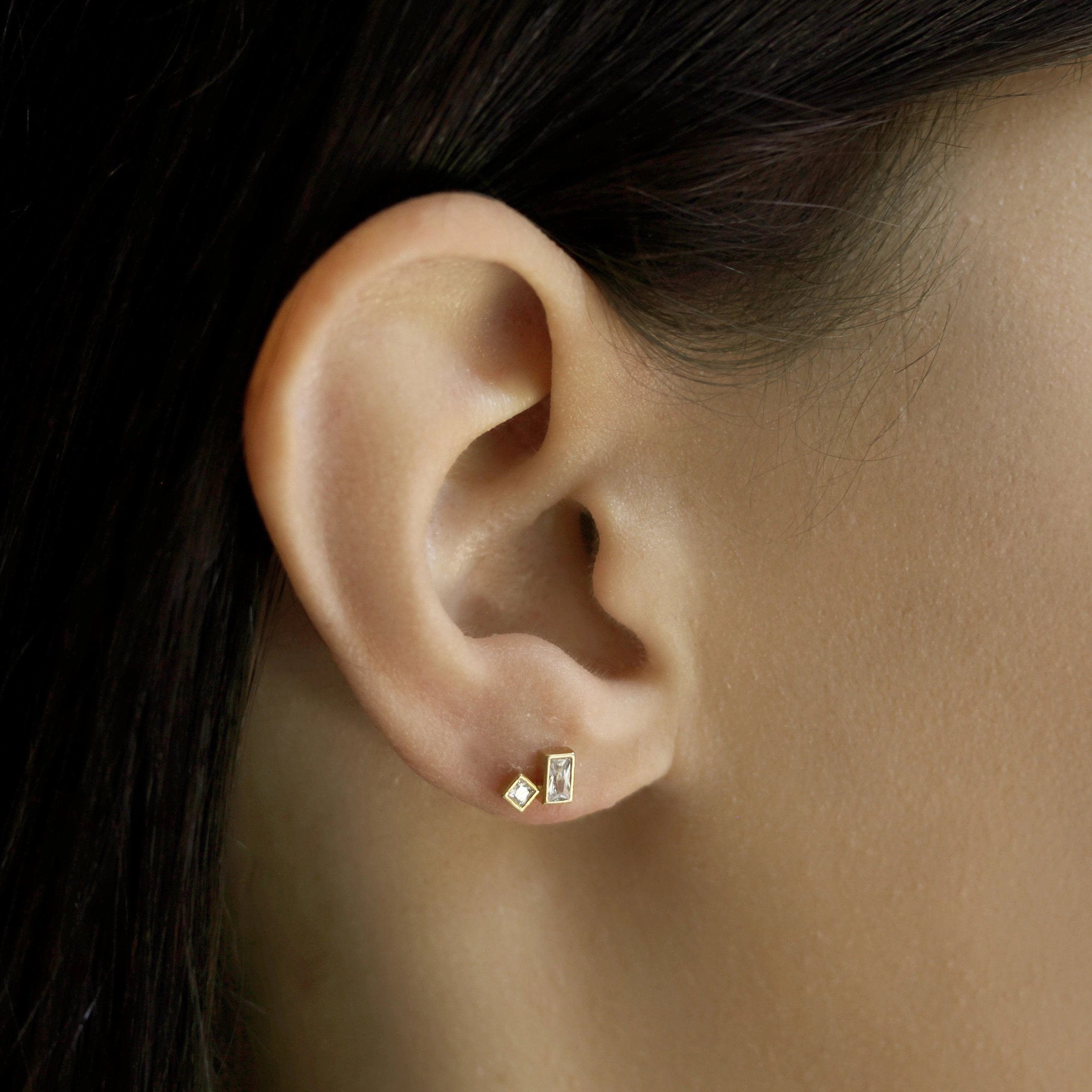 Rectangle And Square Baguette Stud