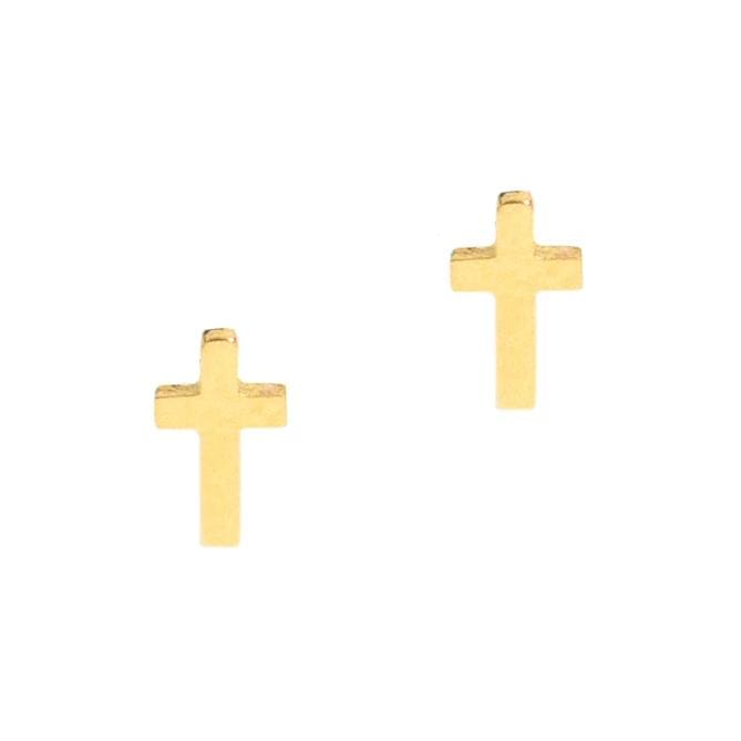 Simple Matte Cross Stud Earrings