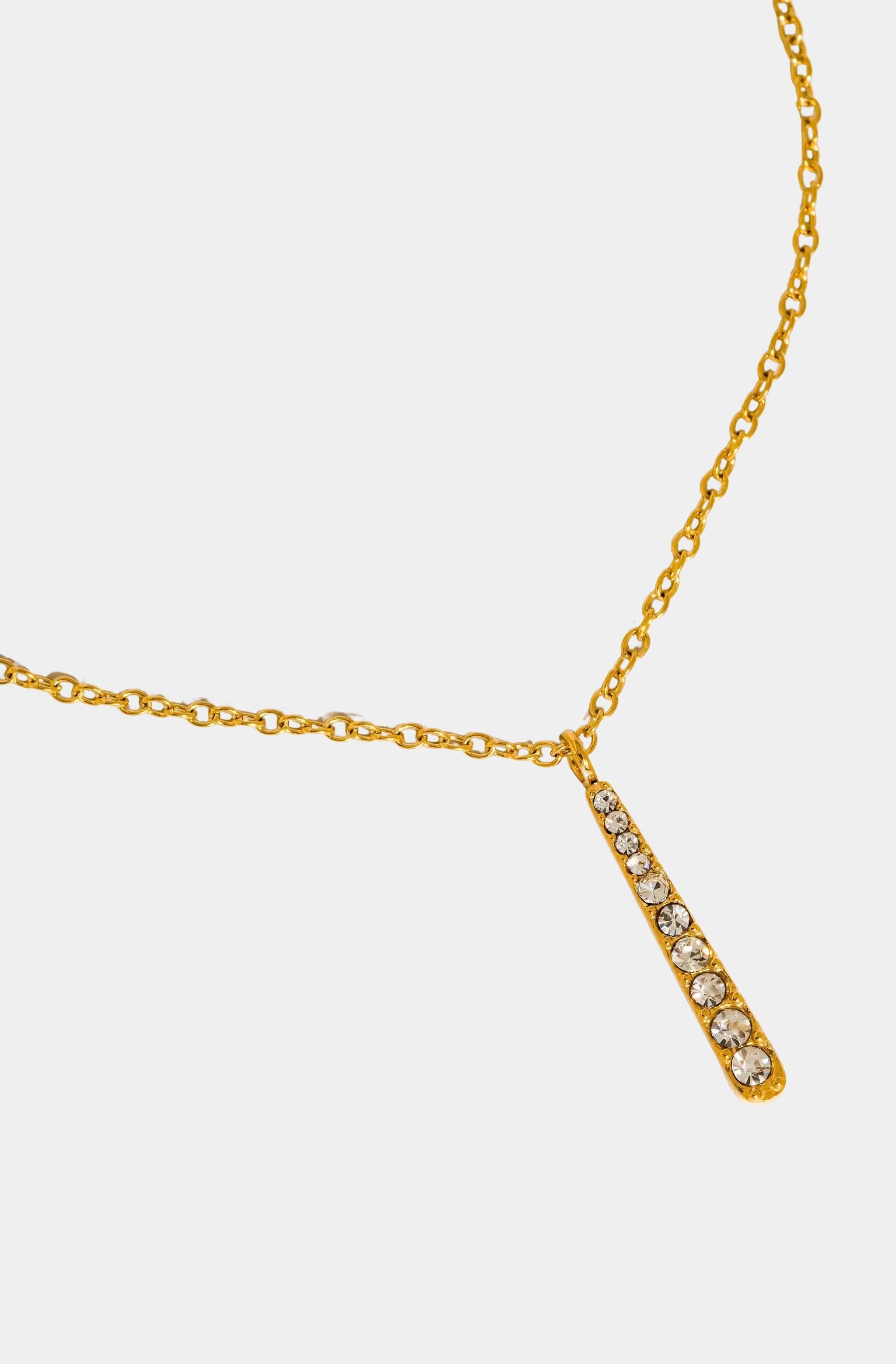 Breslin Cz Vertical Bar Necklace