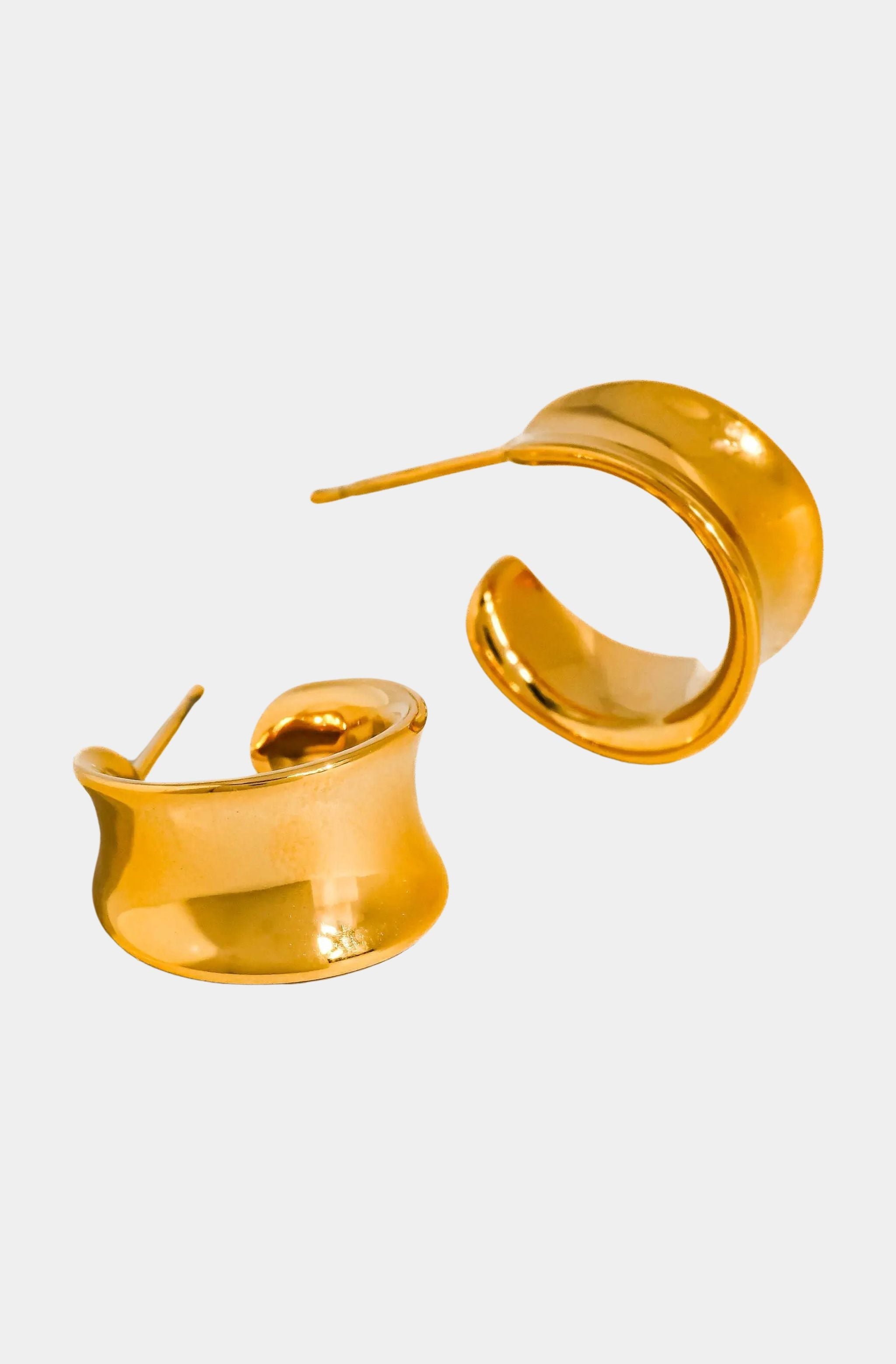 Yvaine Wide Dome Hoop Earrings