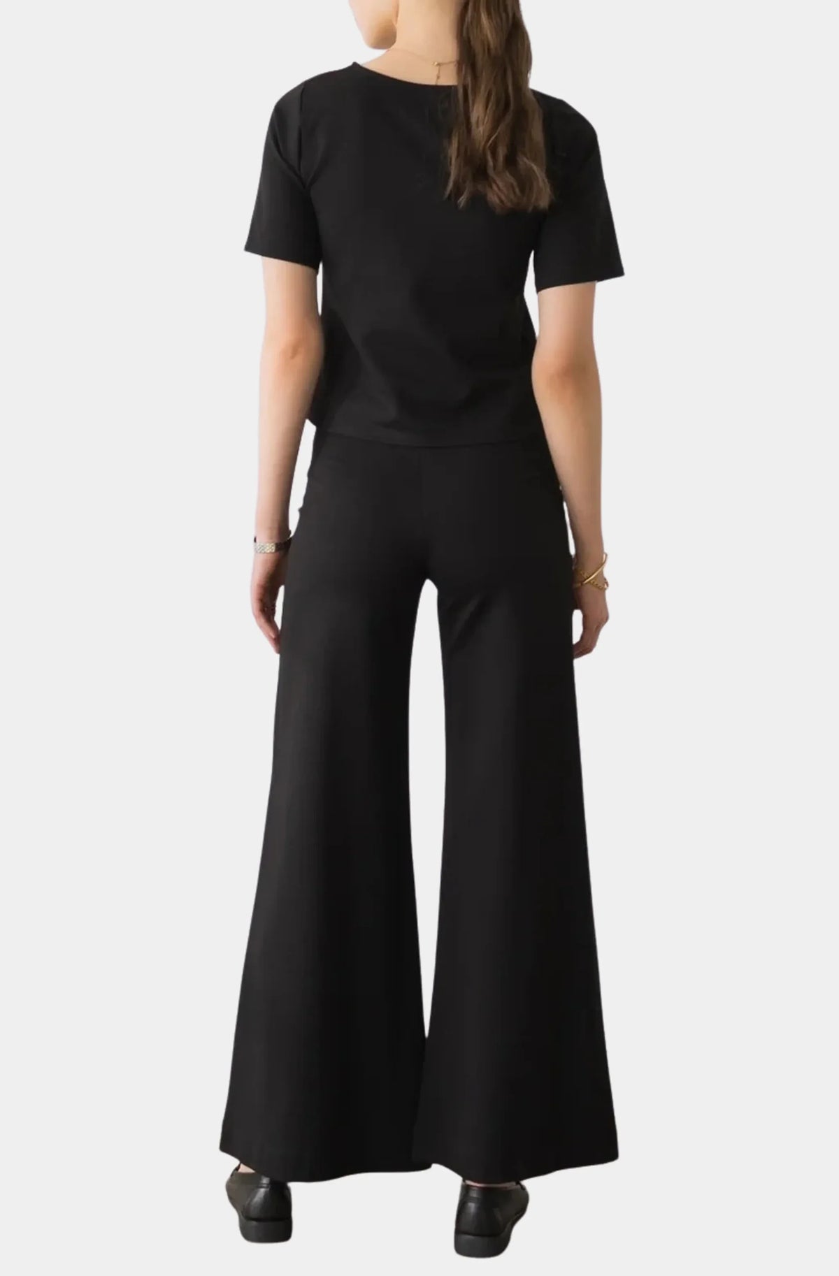 Ponte Knit Standard Wide Leg Pant