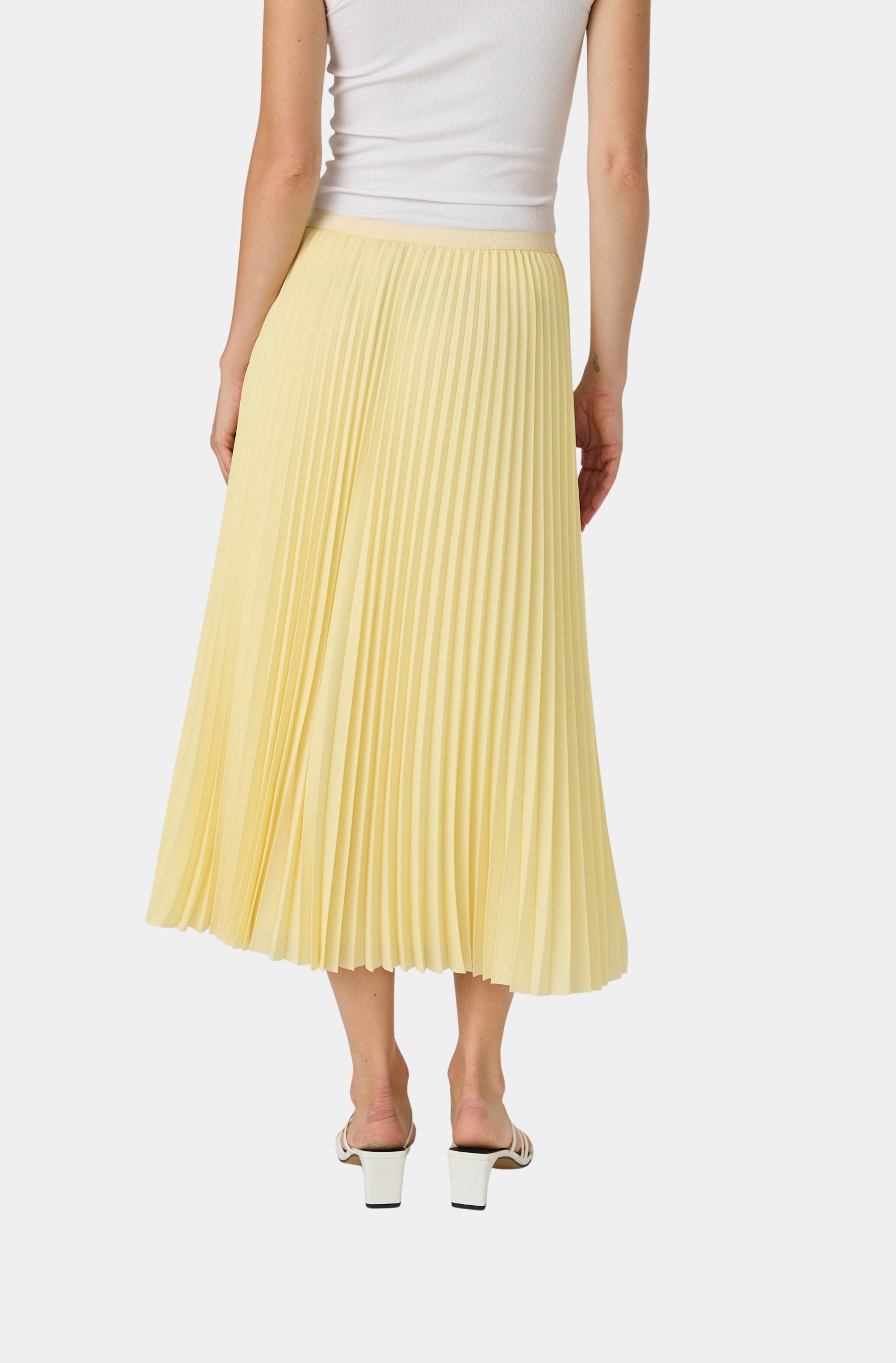 Sunburst Pleat Crepe Skirt