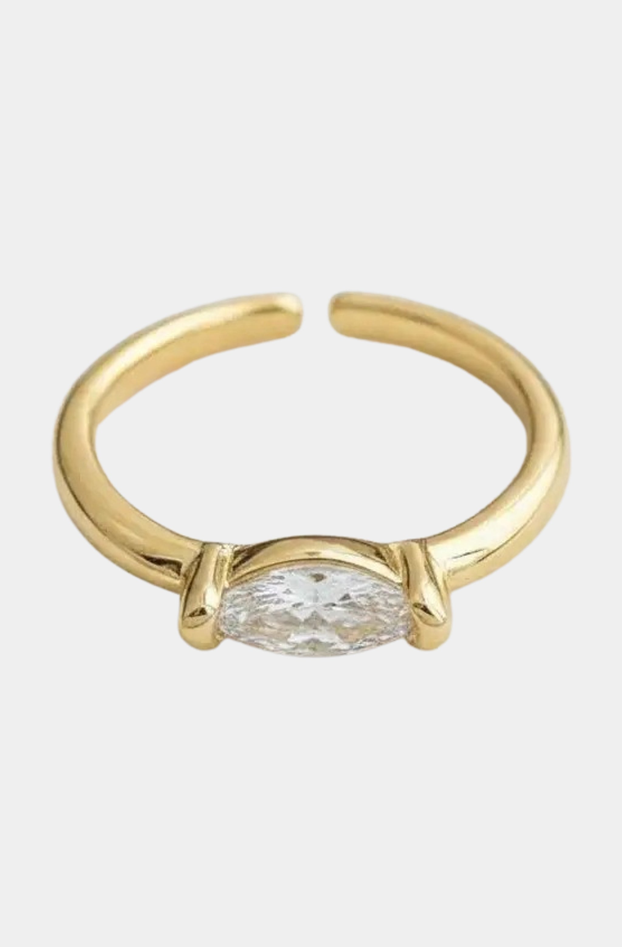 Retro Cubic Zirconia Open Adjustable Ring