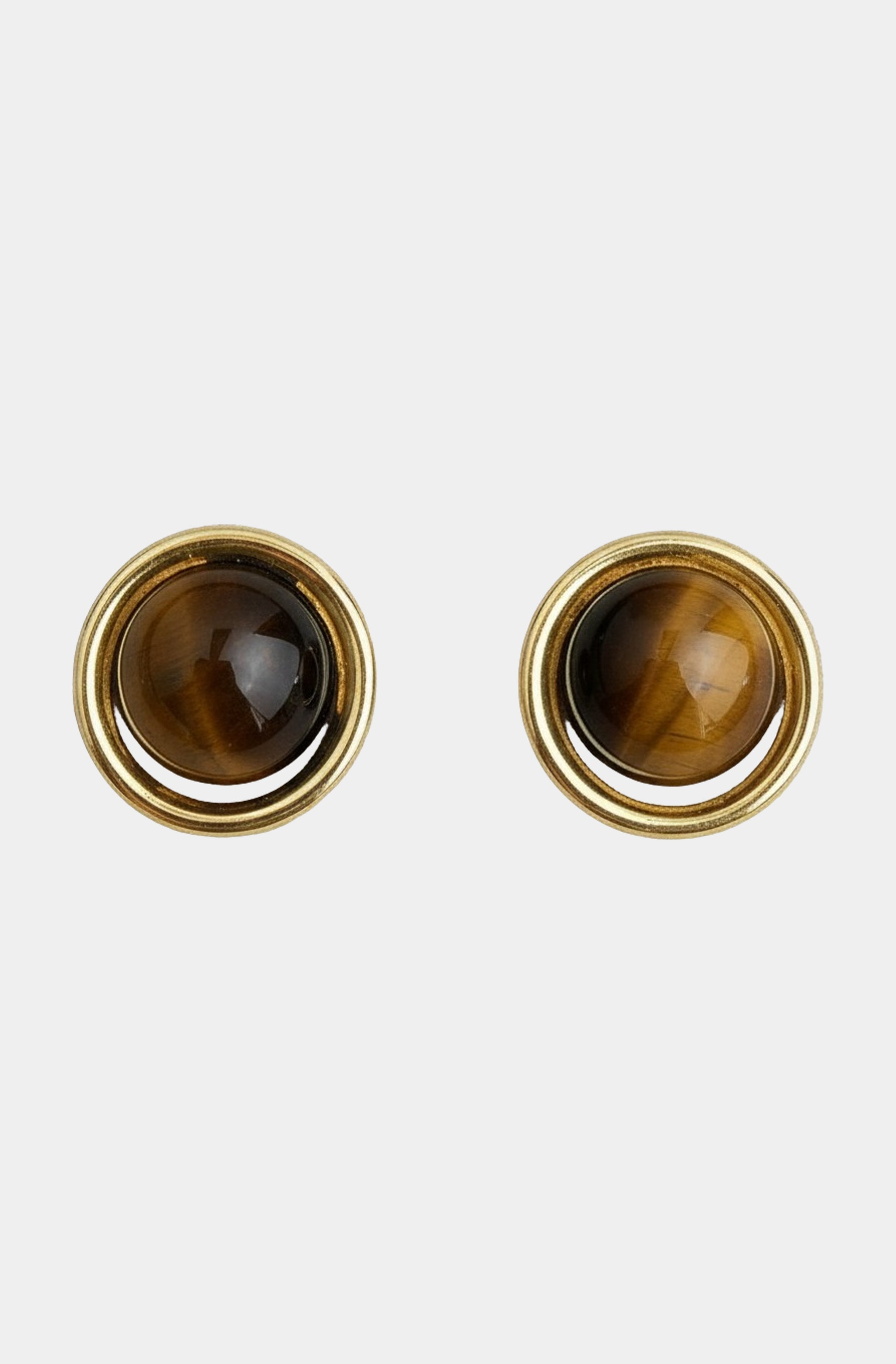 Vintage Inspired Round Tiger's Eye Studs