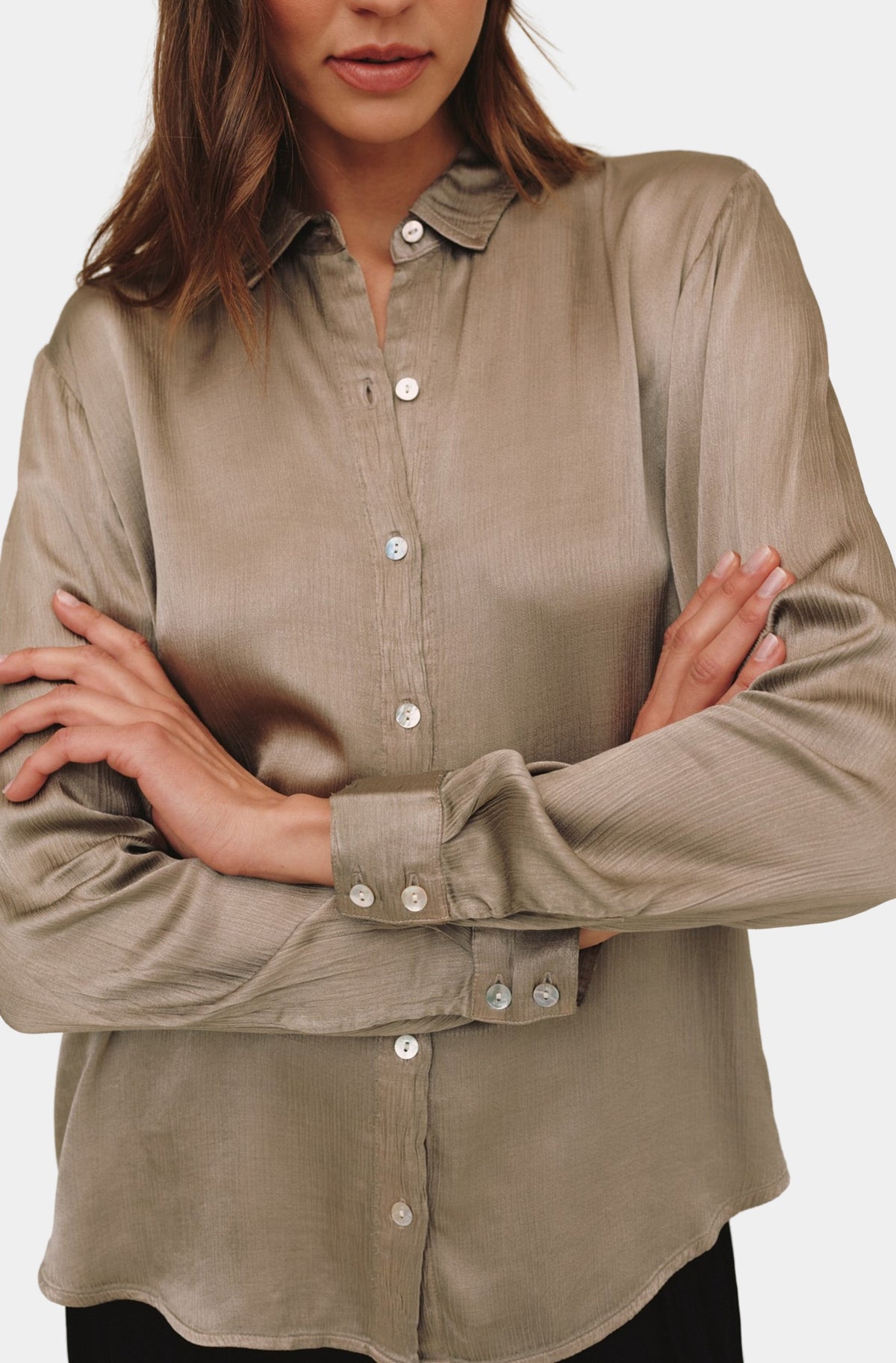 Long Sleeve Clean Button Down Shirt