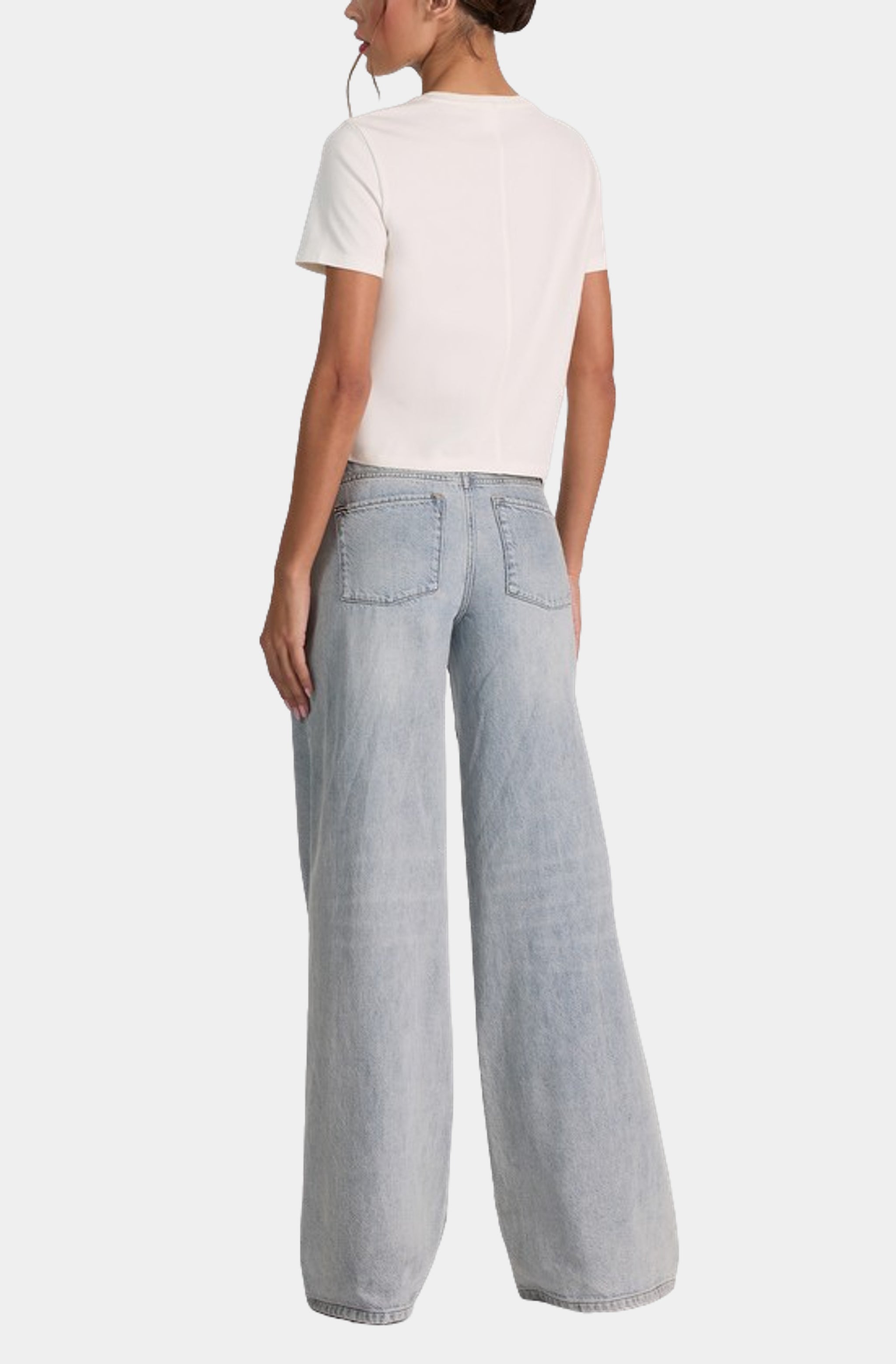 Cindy Embell Cropped Tee with Cutouts