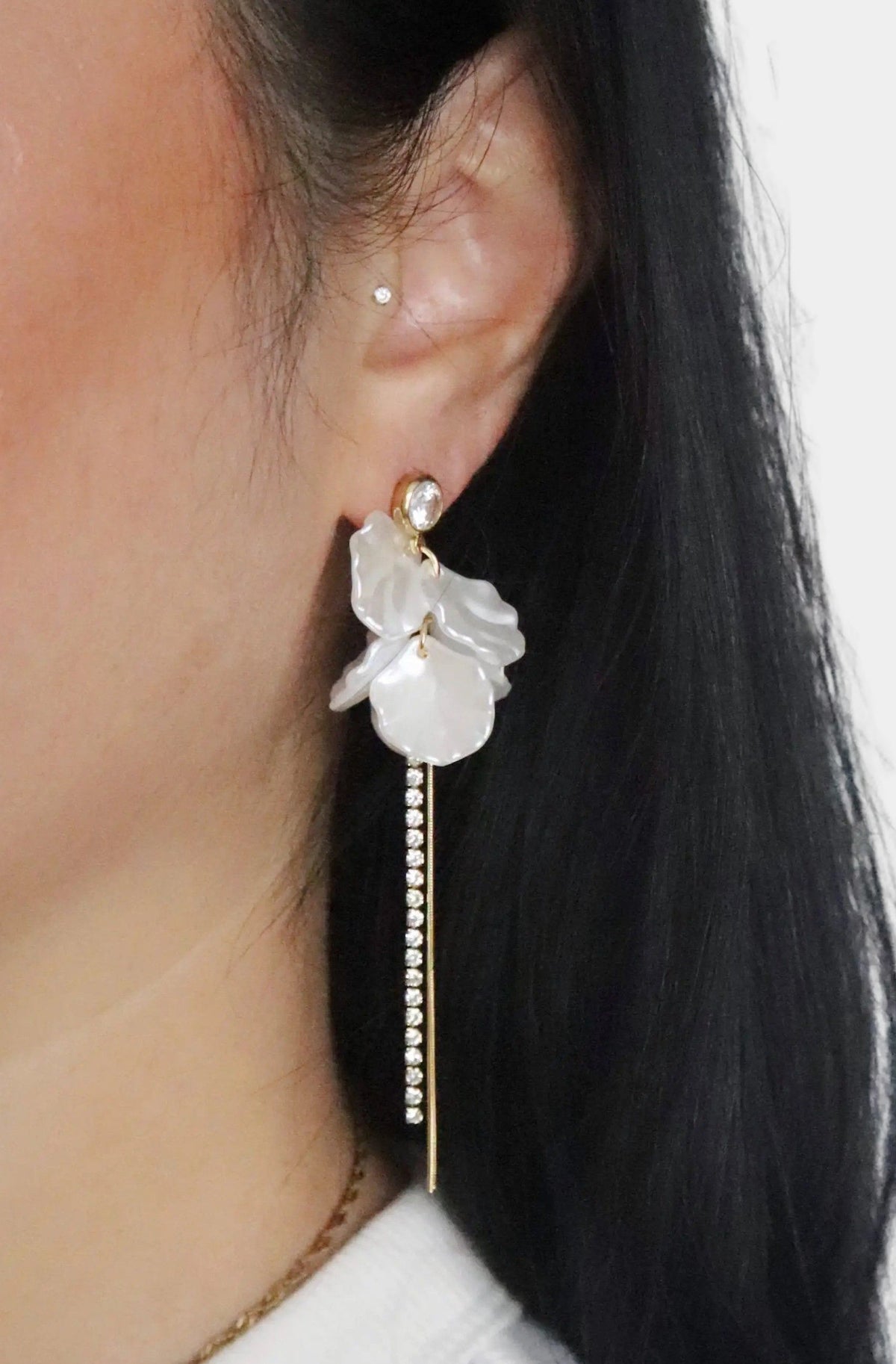 CZ Blossom Drop Earrings