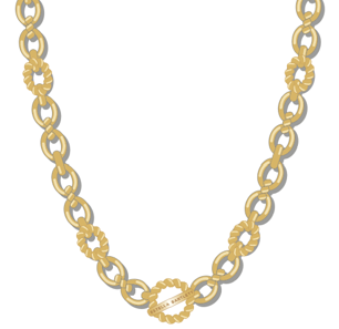 Chunky Link With A Twist T Bar Necklace