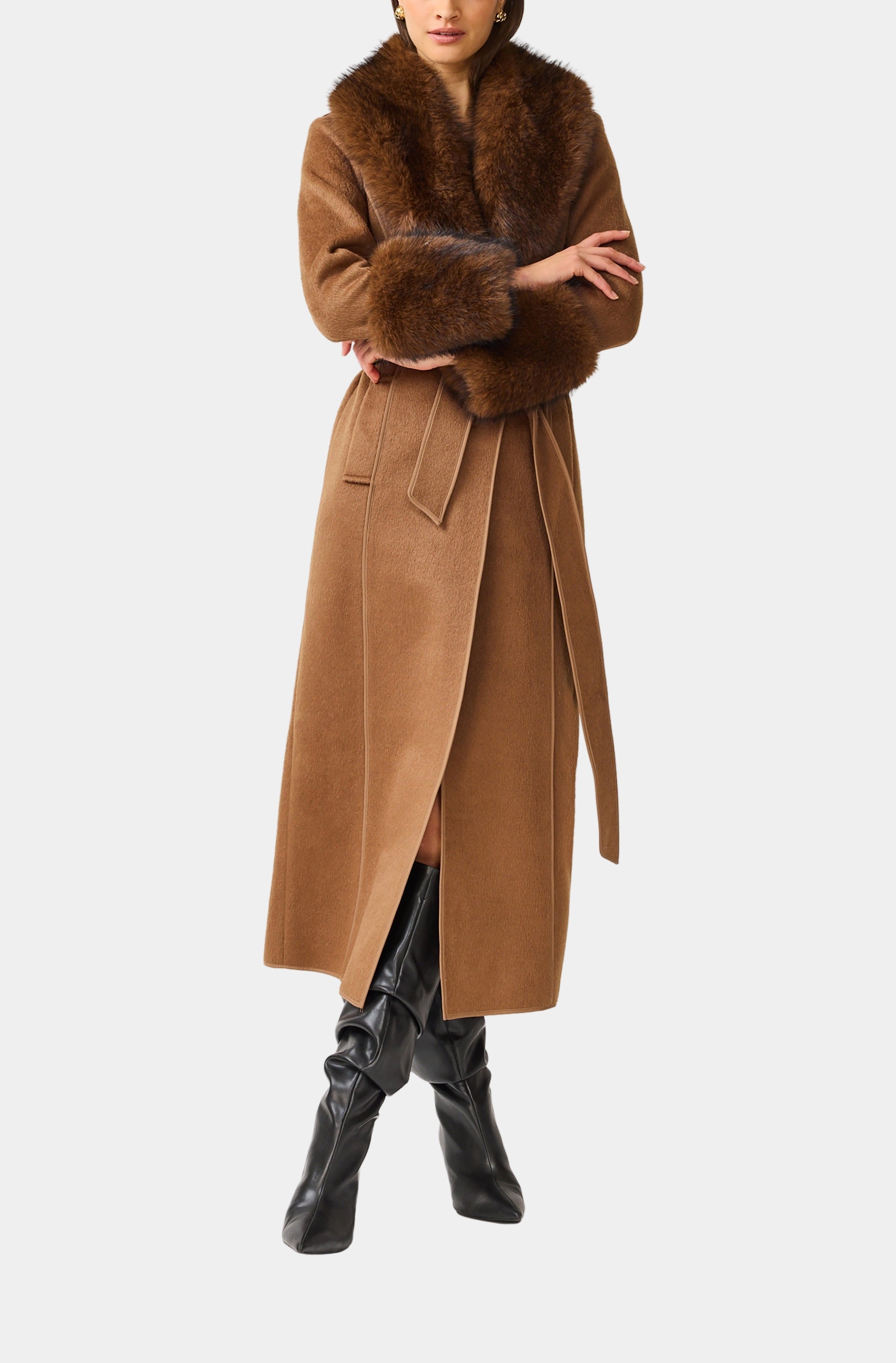 Veldra Fur Panel Coat