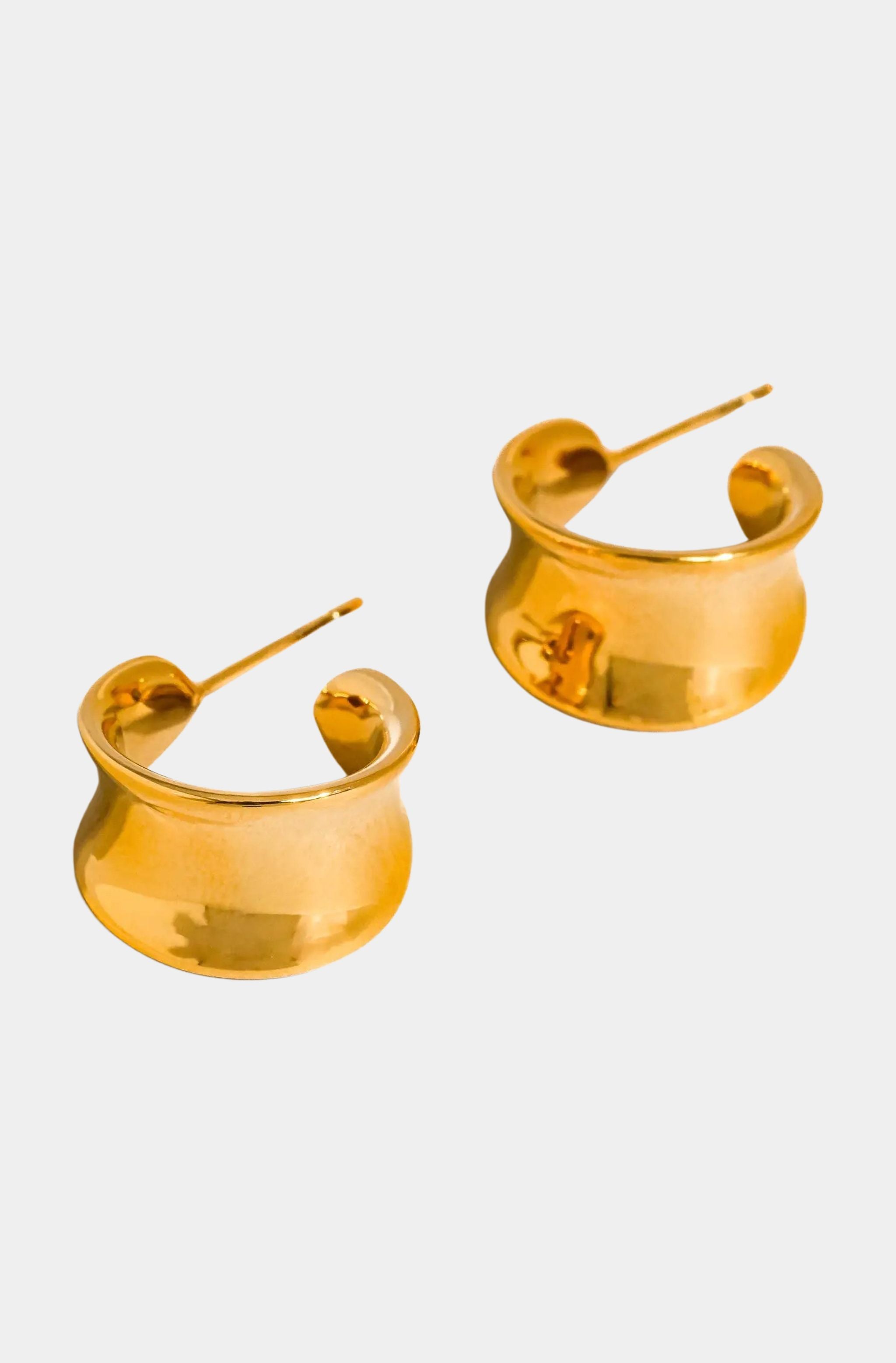 Yvaine Wide Dome Hoop Earrings