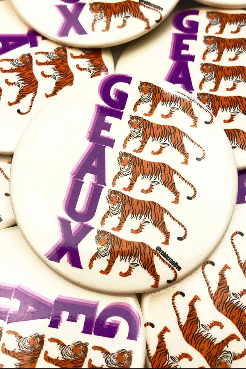 Geaux Cream Game Day Button