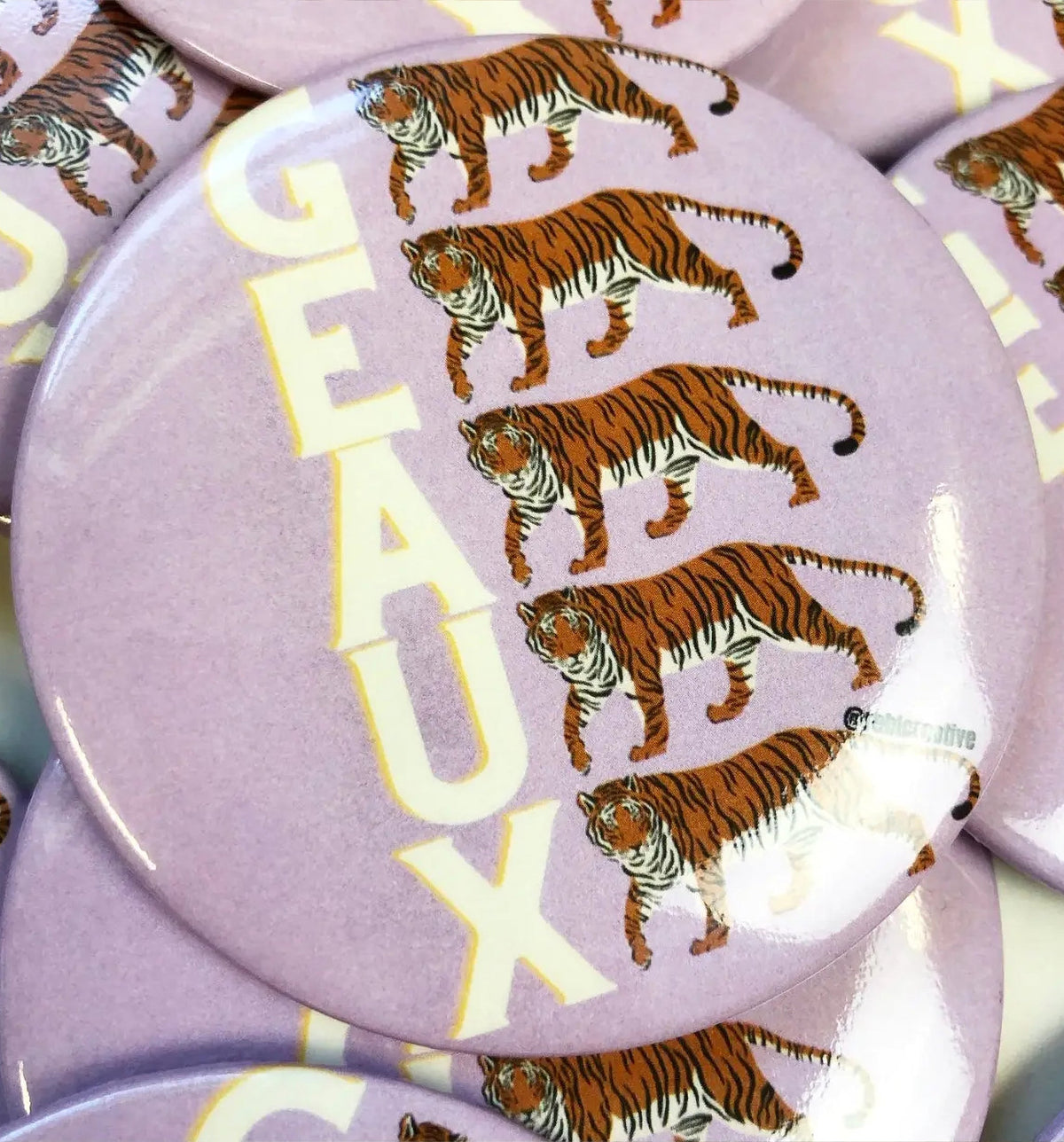 Geaux Lavender Game Day Button