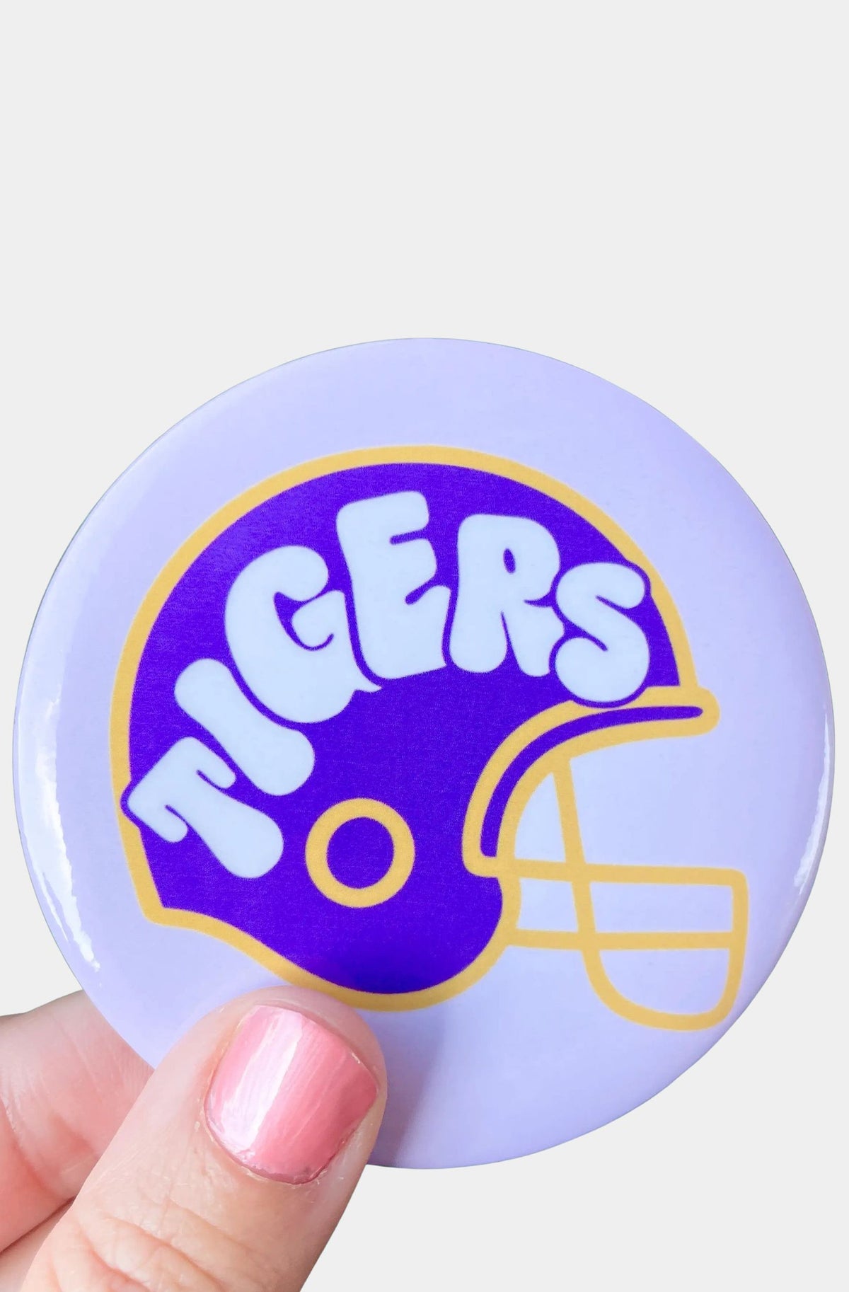 Tigers Helmet Game Day Button