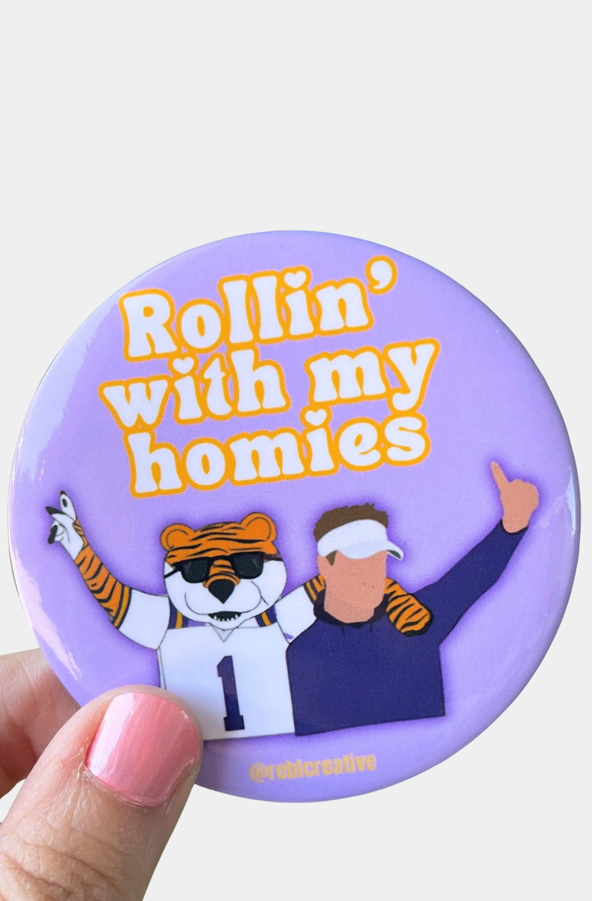 Rollin With My Homies Game Day Button