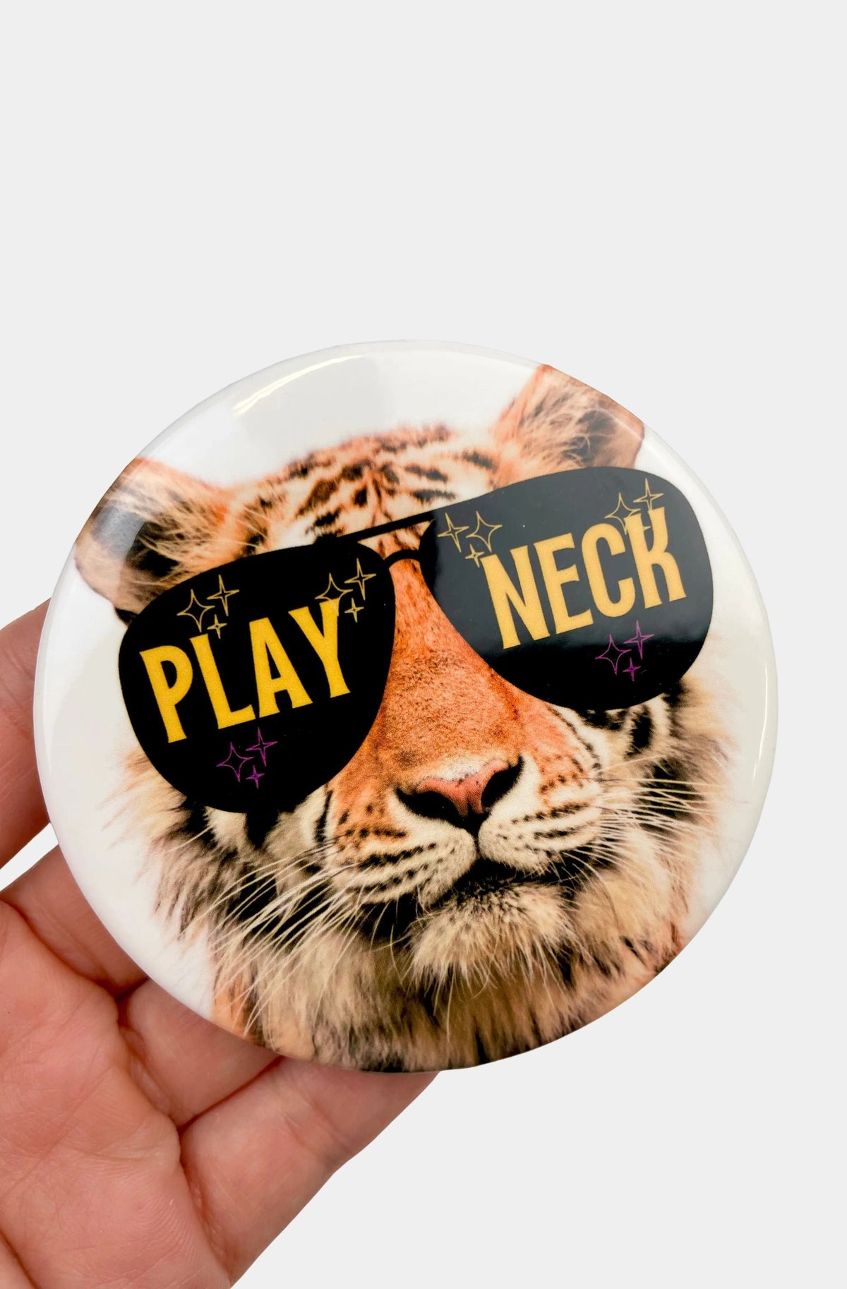 Starry Eyed Tiger Game Day Button
