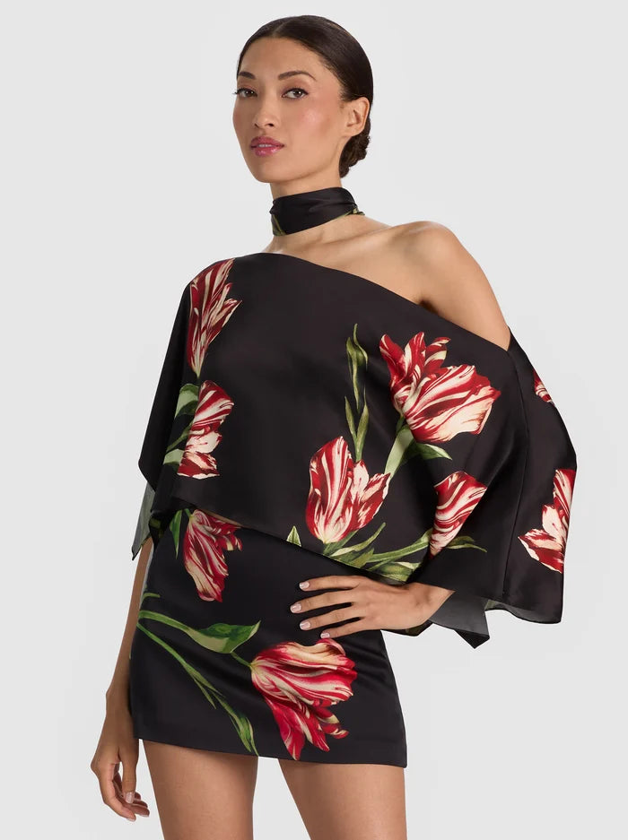 Rita Ots Draped Cropped Top with Scarf