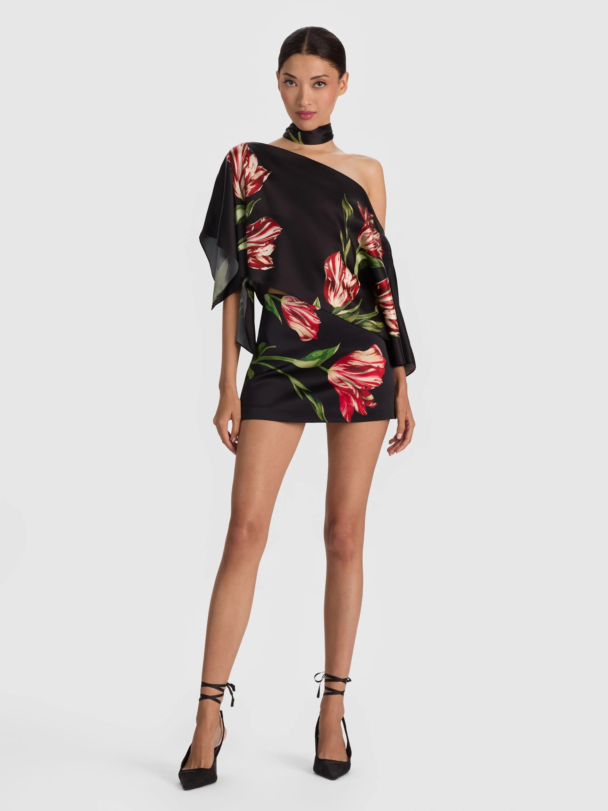 Rita Ots Draped Cropped Top with Scarf