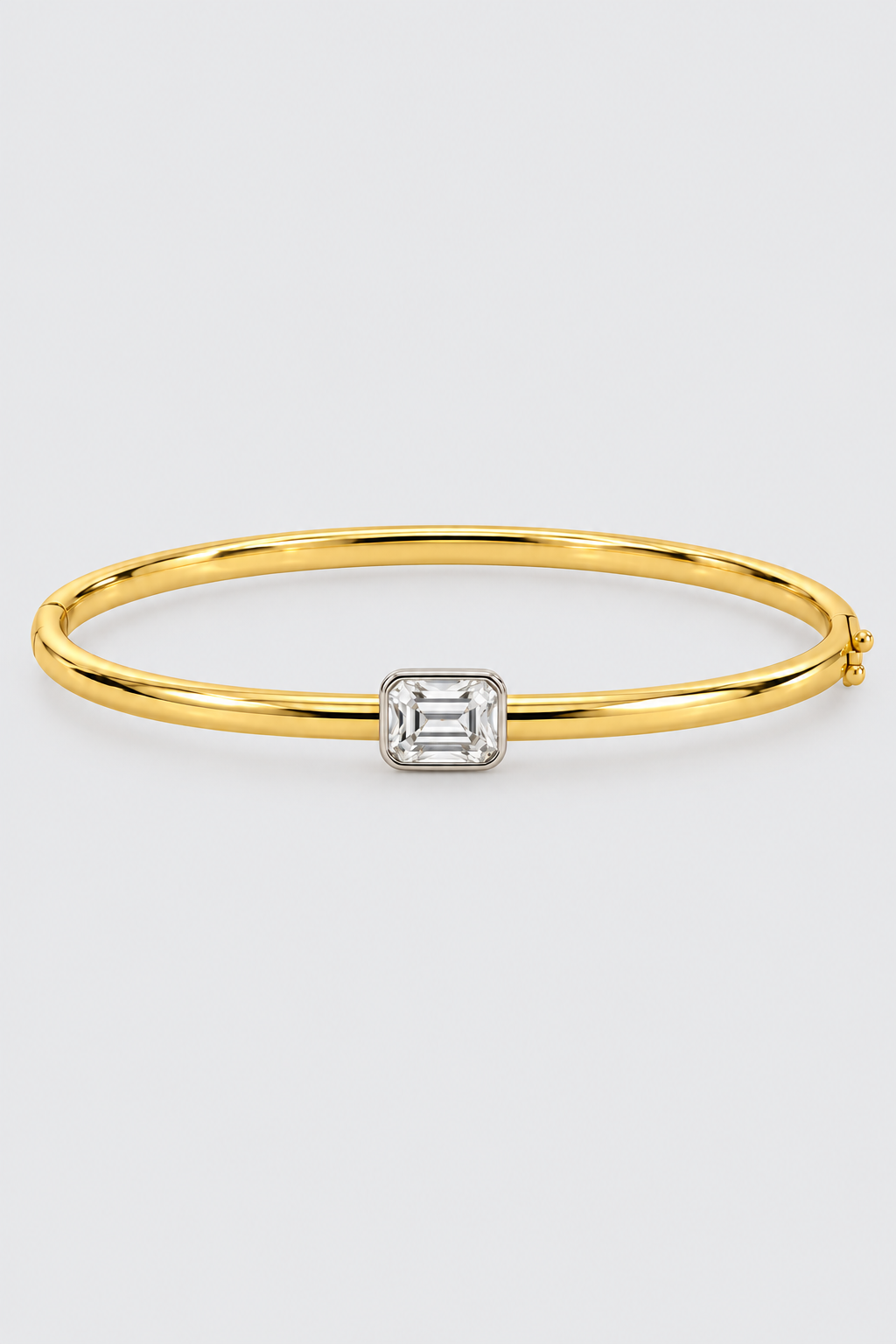 Drew Emerald Cut Bezel Two-Tone Bangle
