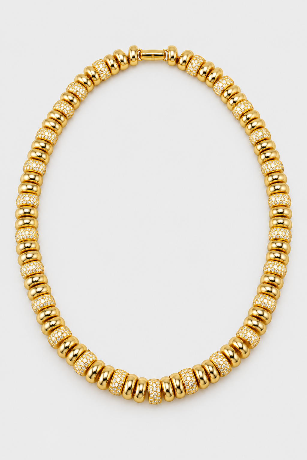 Chrissy Pave Beaded Necklace in Gold